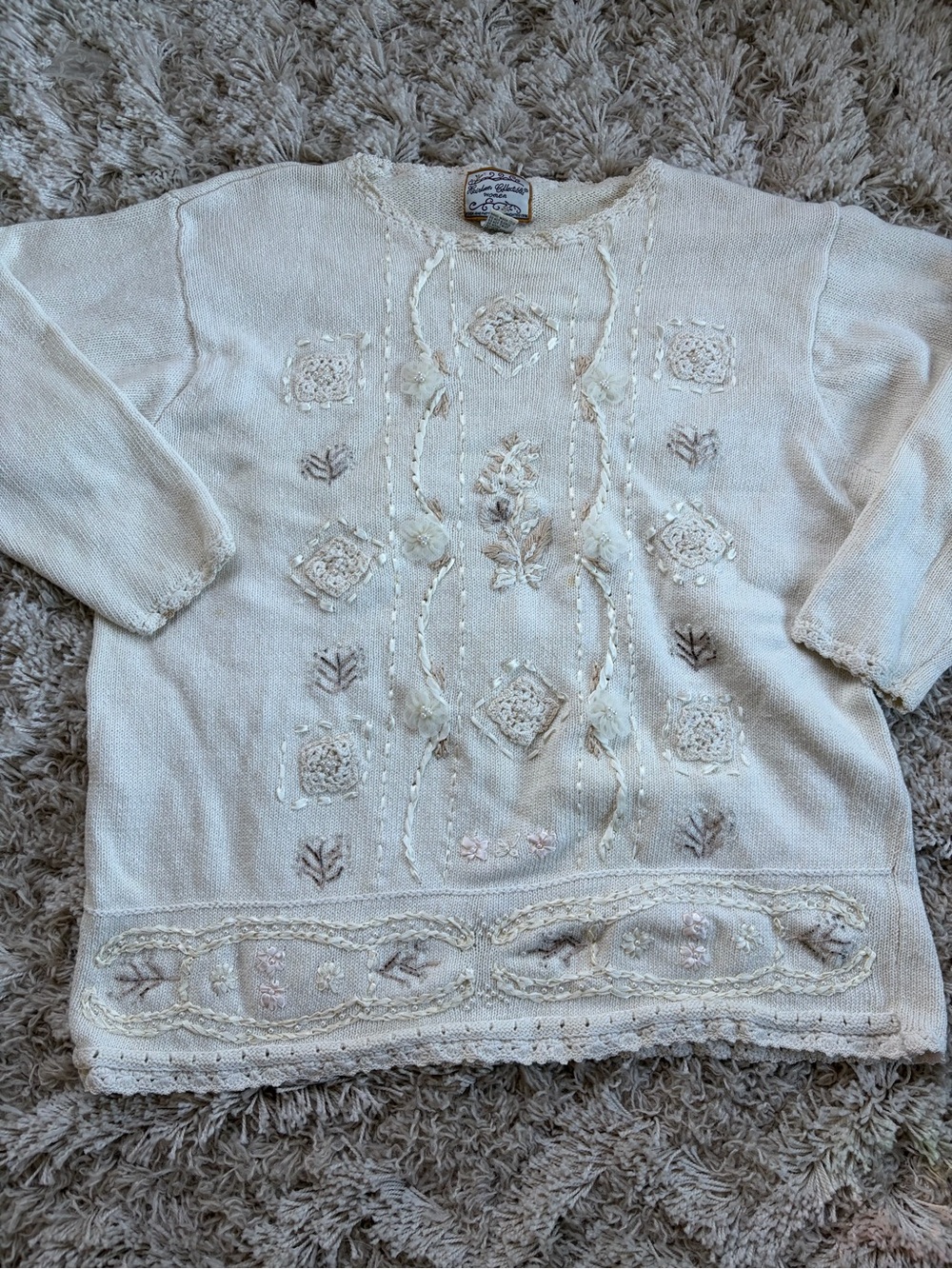 Vintage Beaded Grandma Sweater